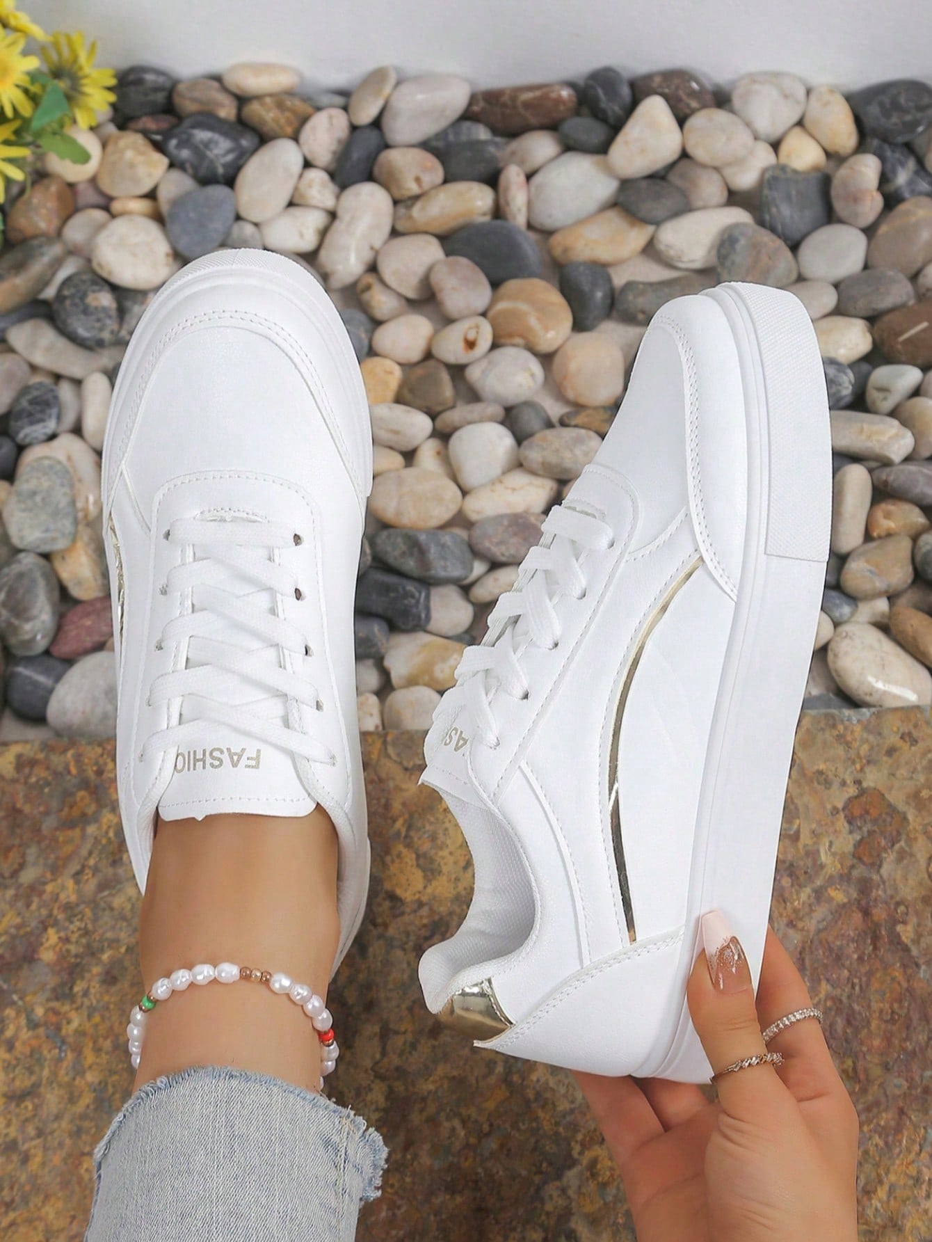 Women White Casual Sneakers, L - Running Gear Woman review and price