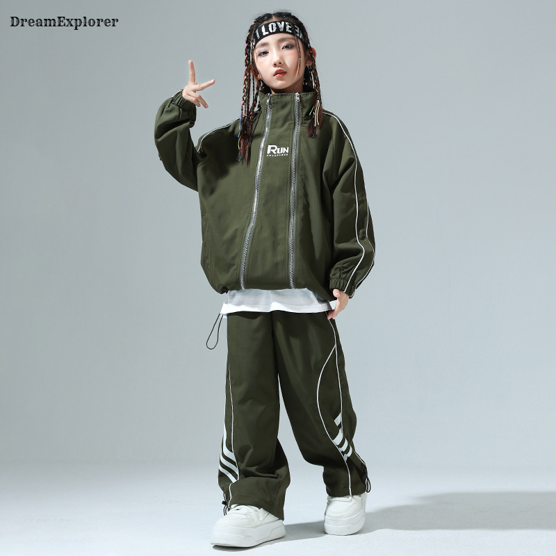 Boys Hip Hop Zipper Loose Coat - Running Gear Kids review and price